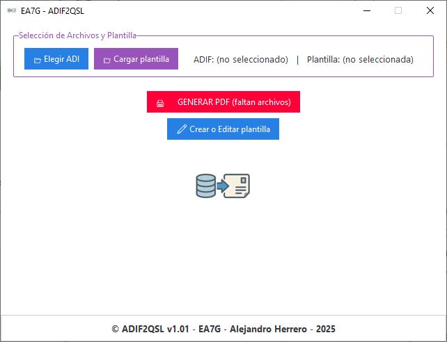 Ventana principal de ADIF2QSL